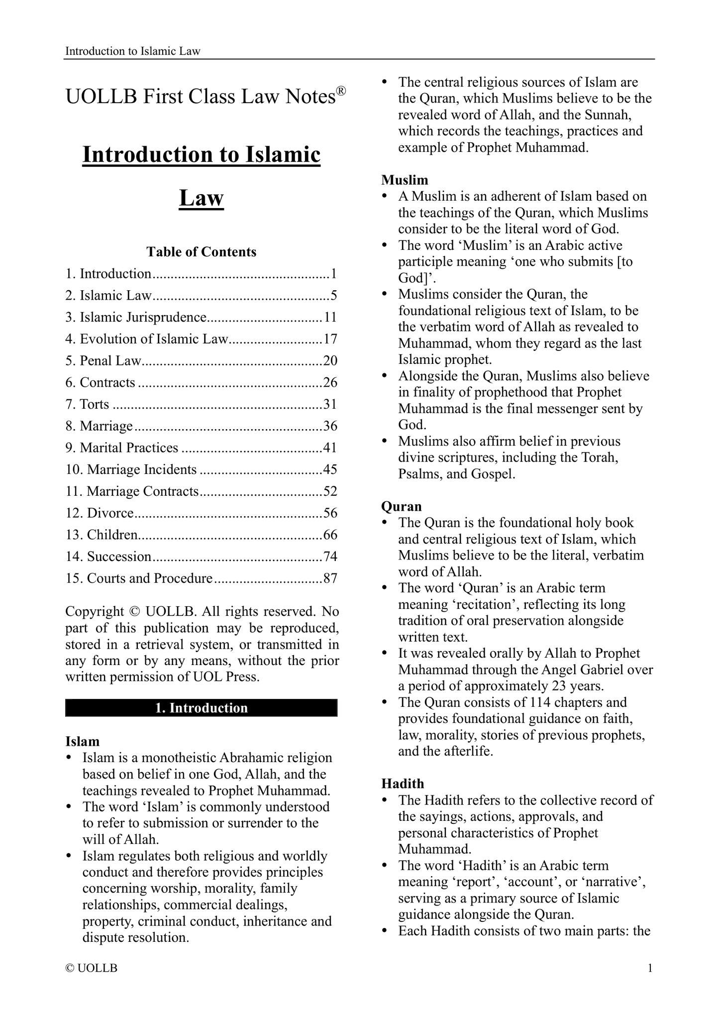 Introduction to Islamic Law 