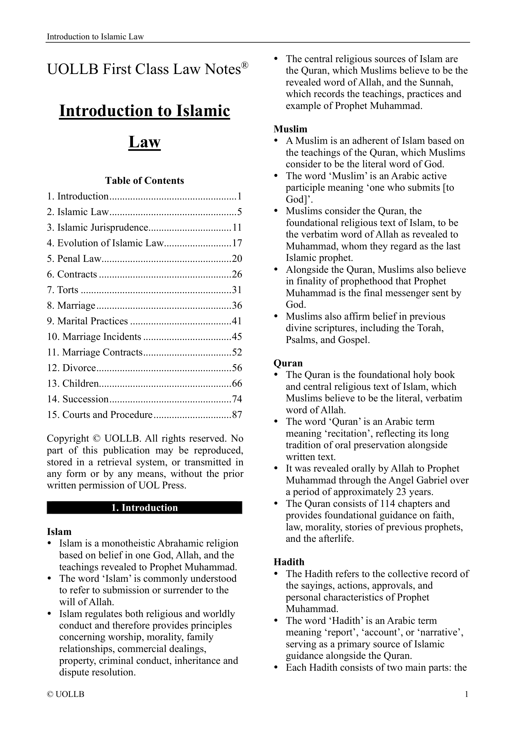 Introduction to Islamic Law 
