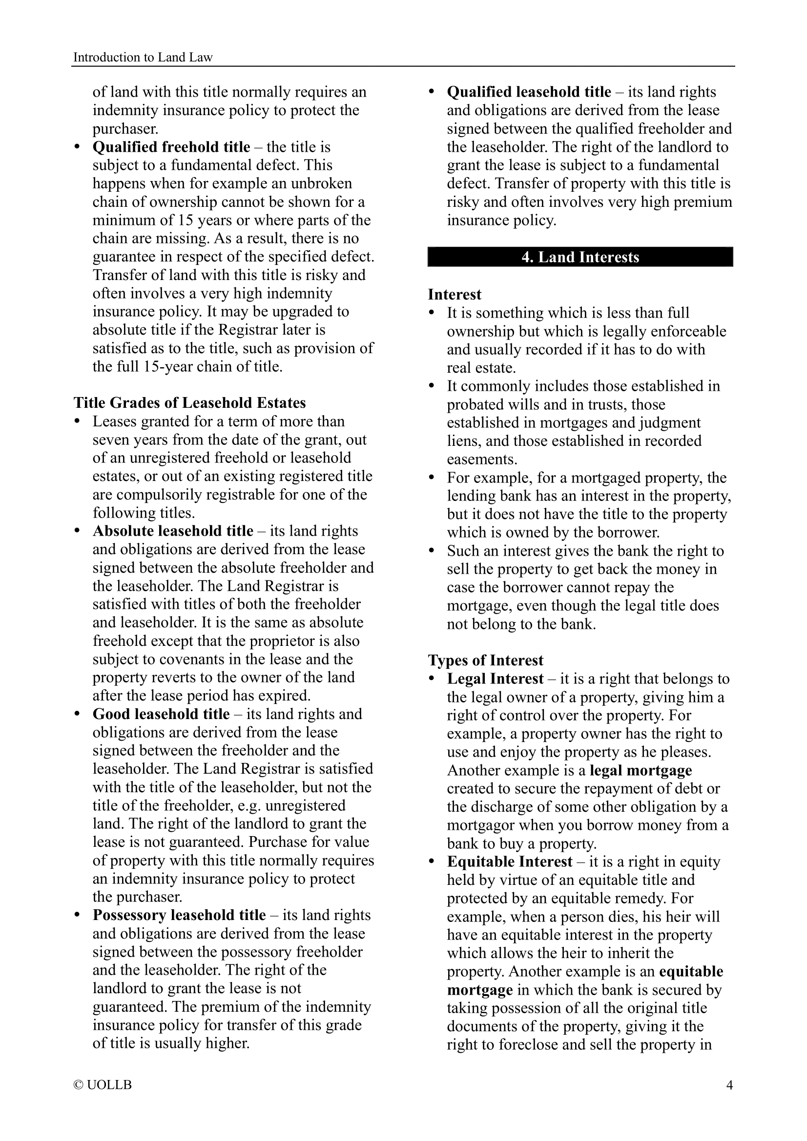 Introduction to Land Law