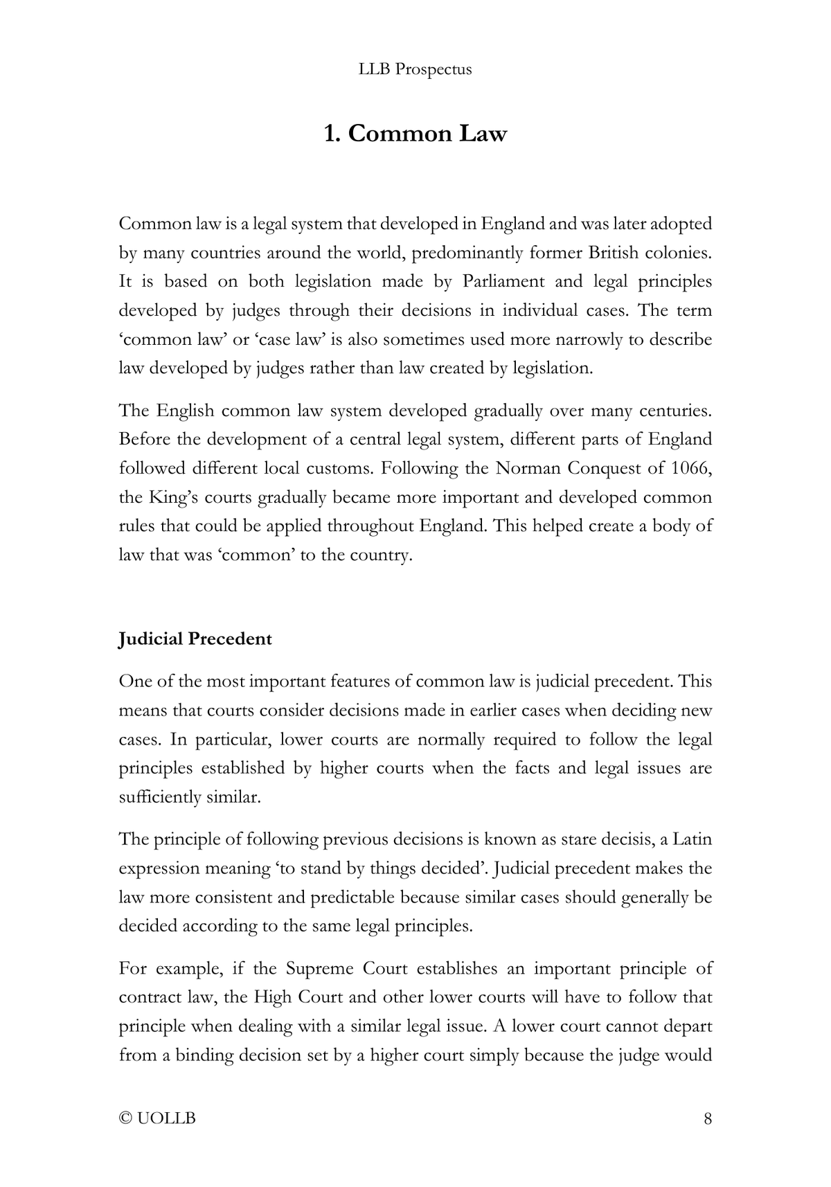 LLB Prospectus (Free Download)