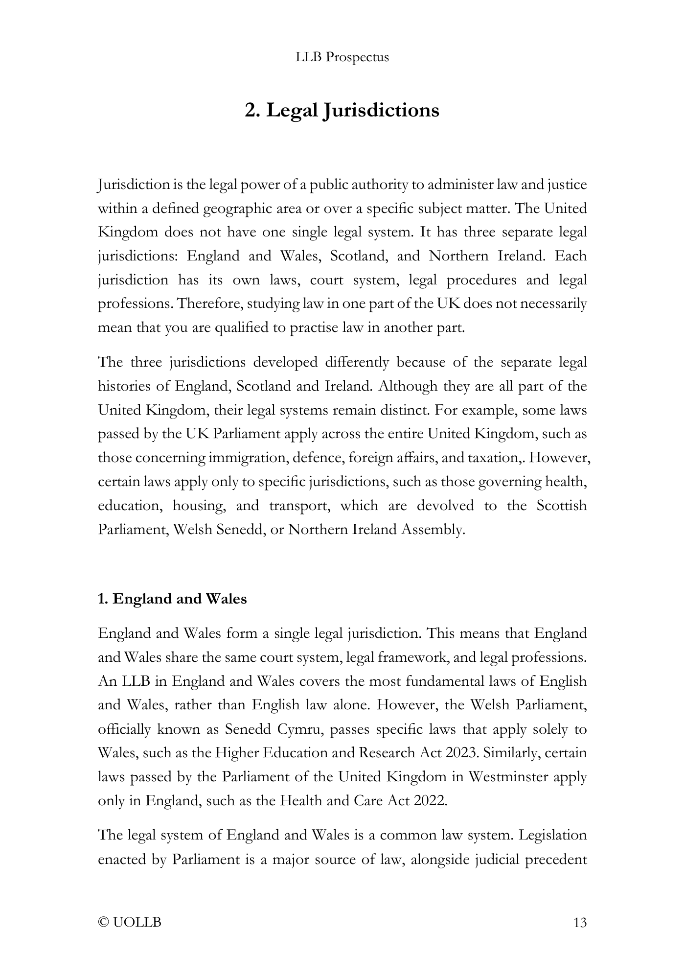 LLB Prospectus (Free Download)
