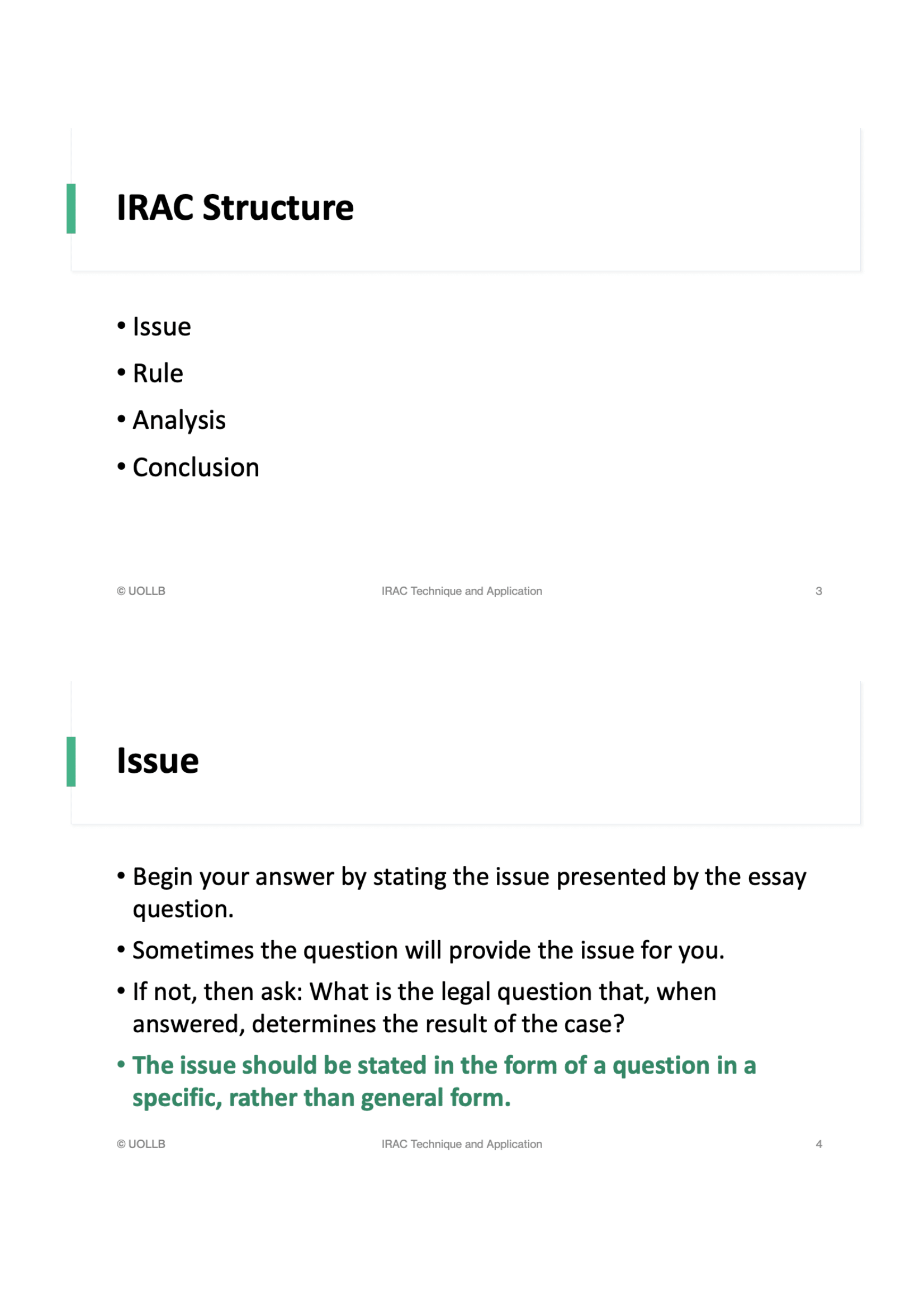 IRAC Technique and Application