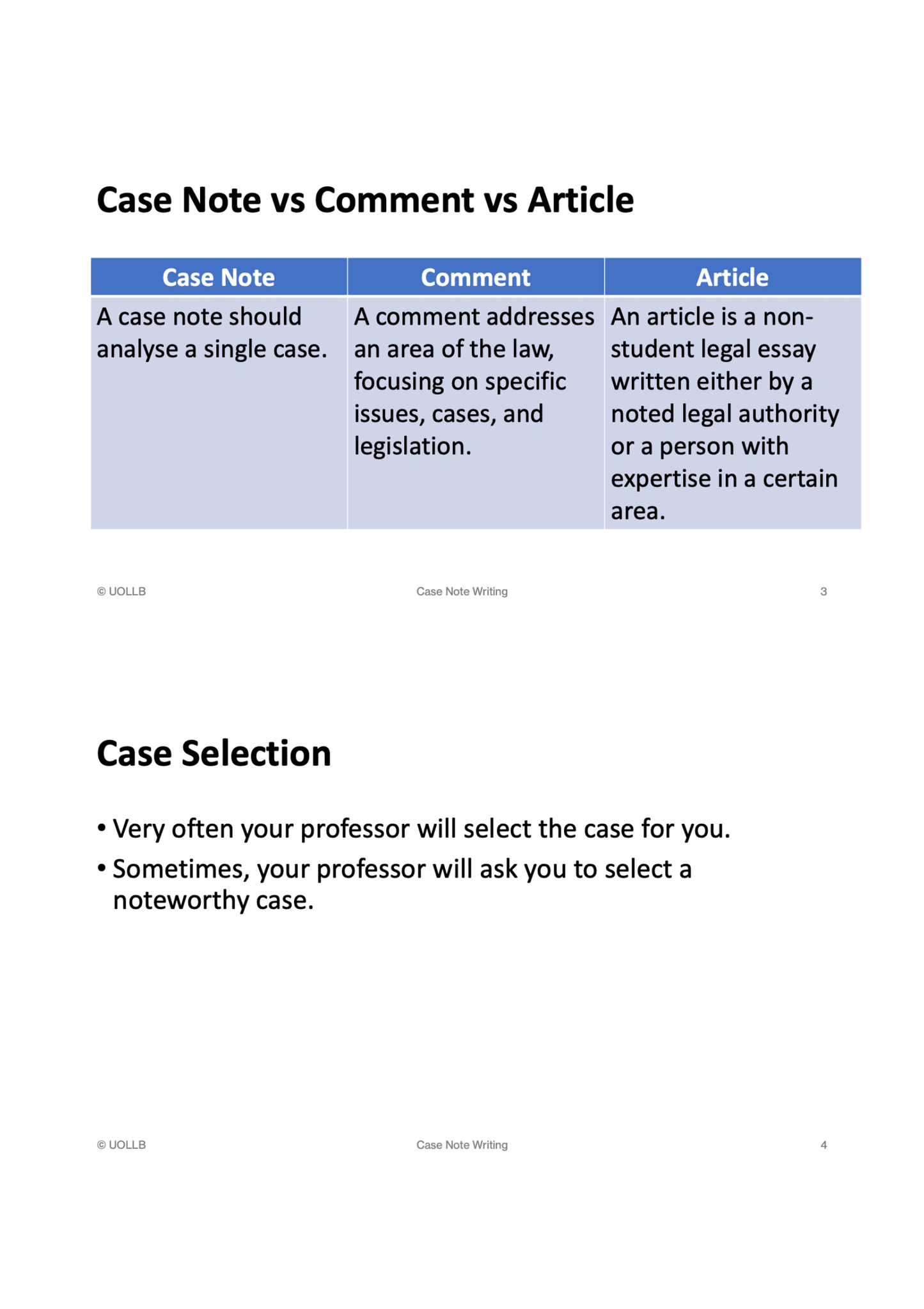 Case Note Writing