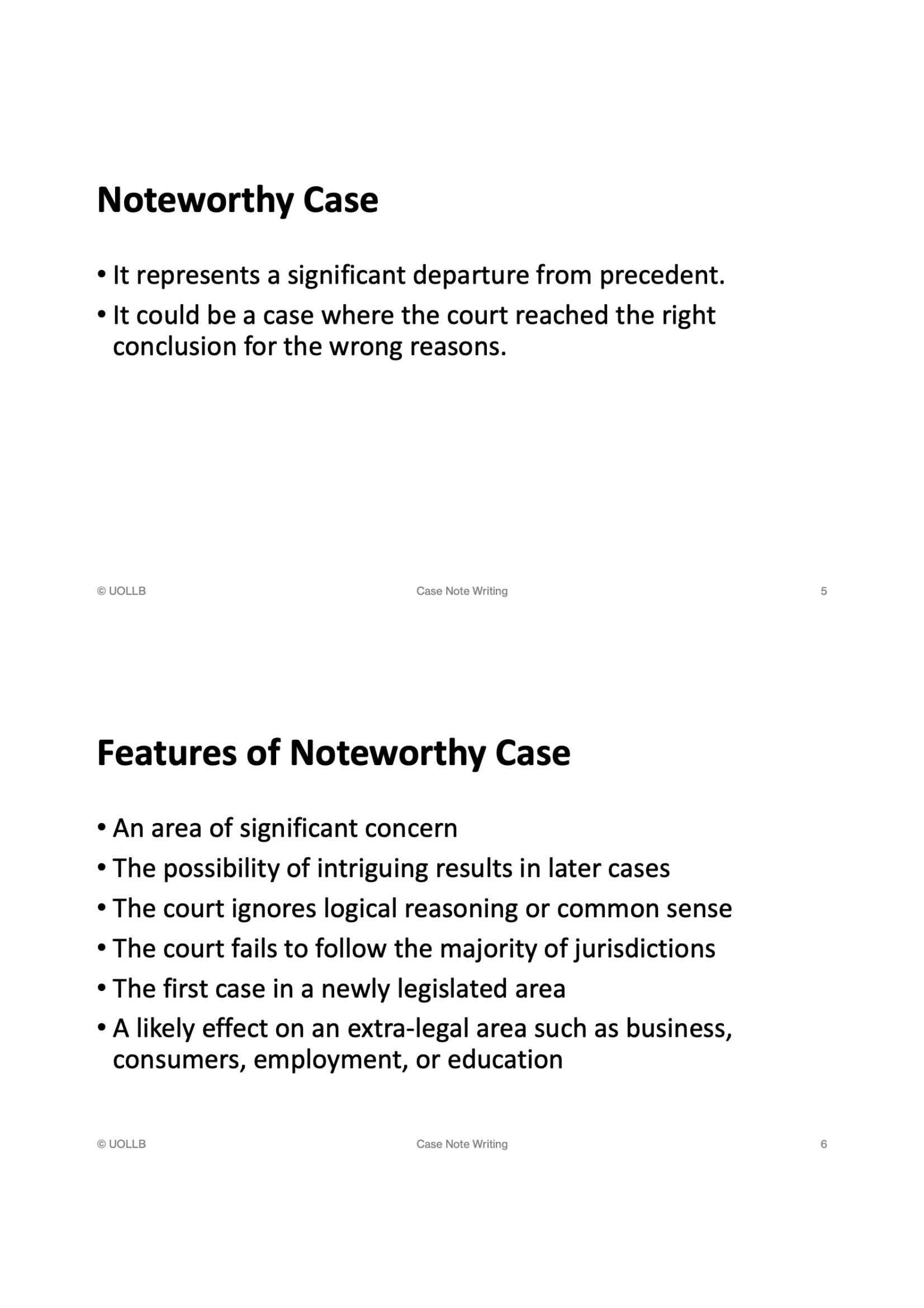 Case Note Writing