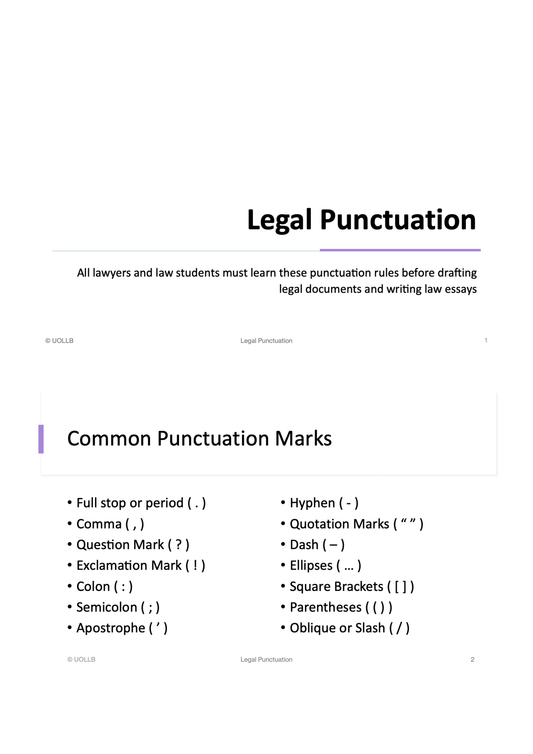 Legal Punctuation