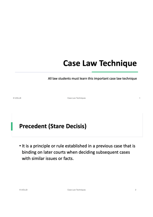 Case Law Technique