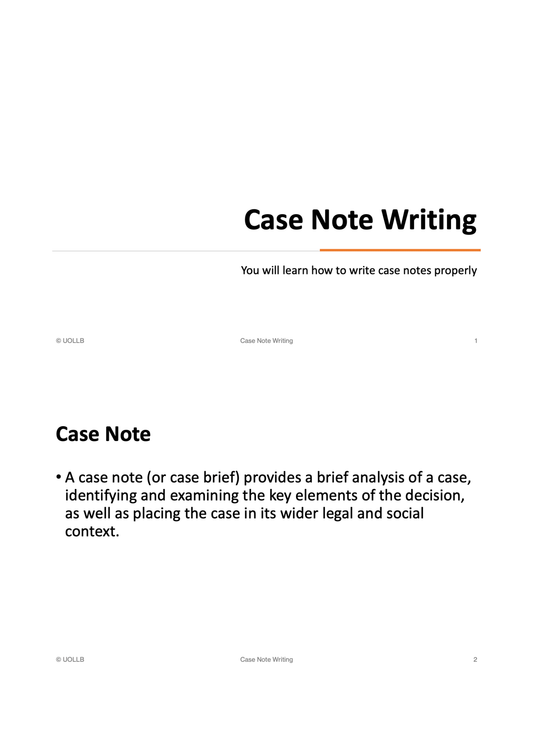 Case Note Writing