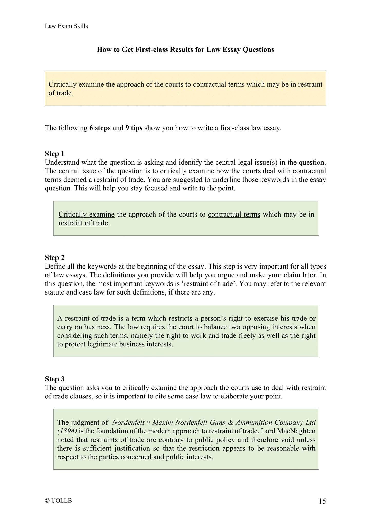 Law Exam Guide