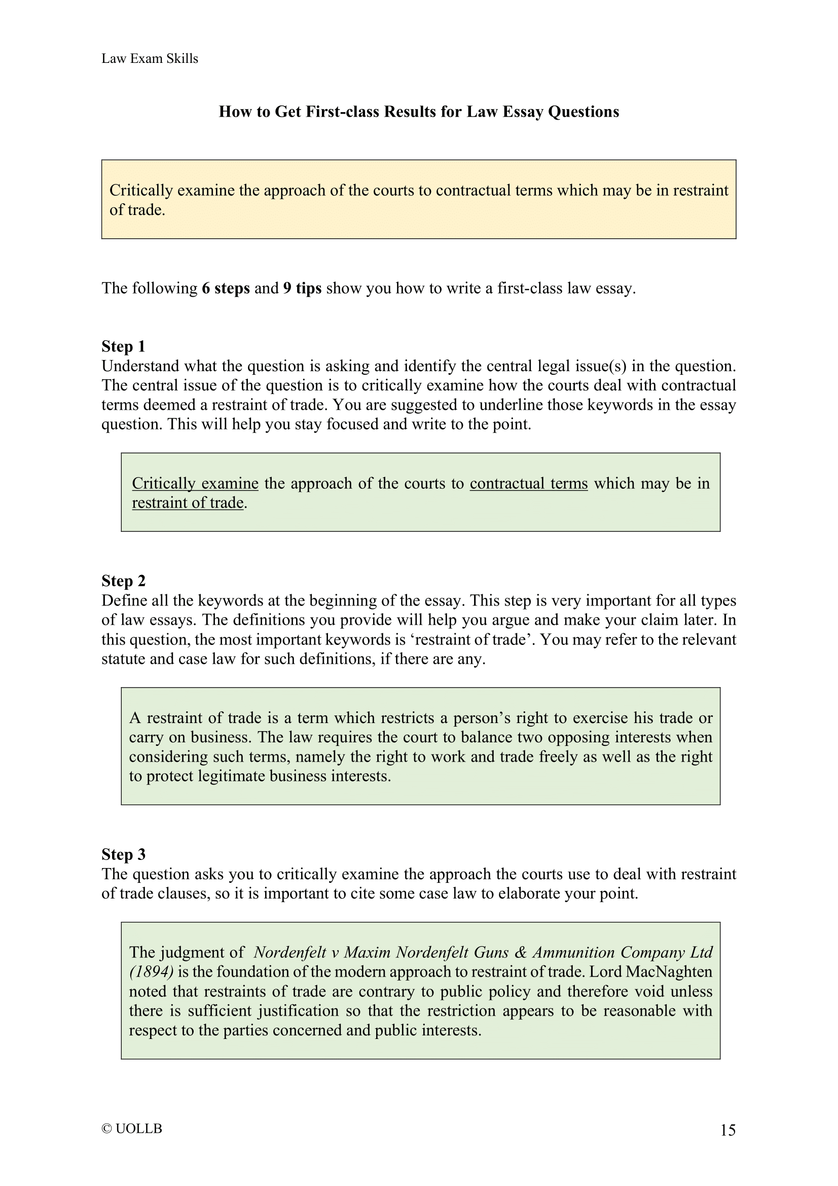 Law Exam Guide