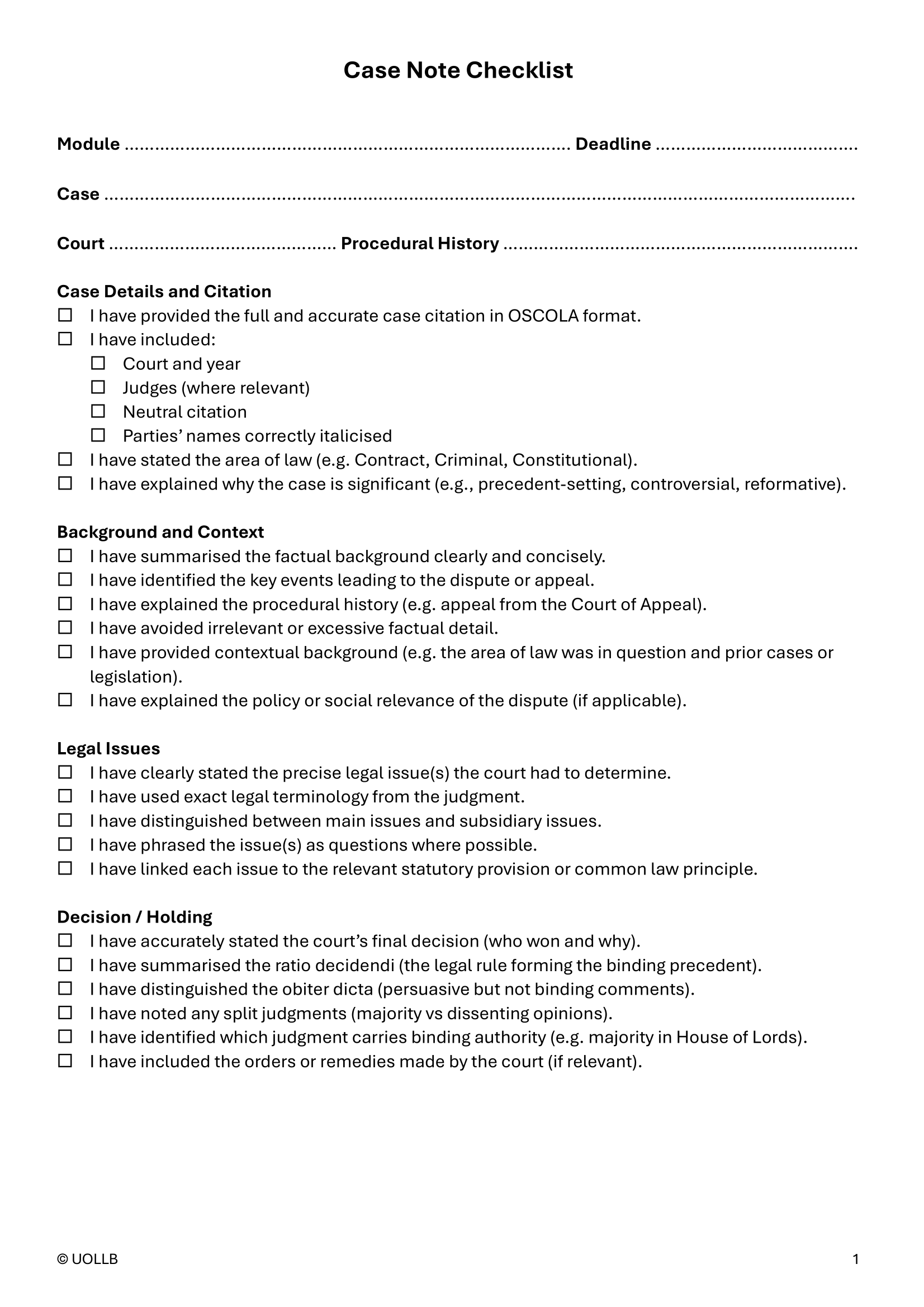 Law Study Planner