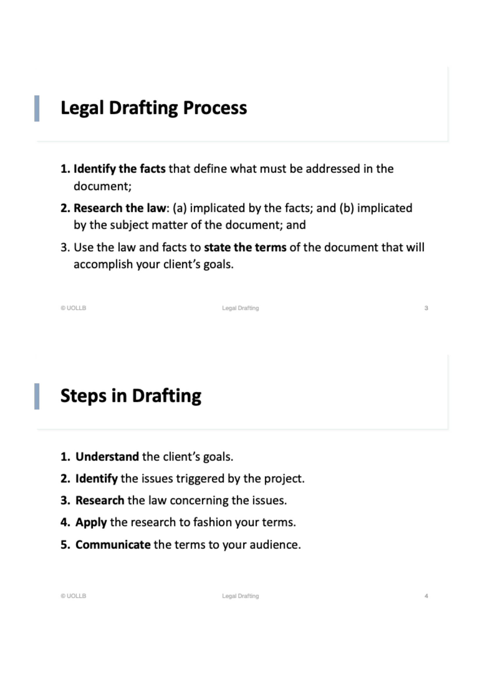Legal Drafting