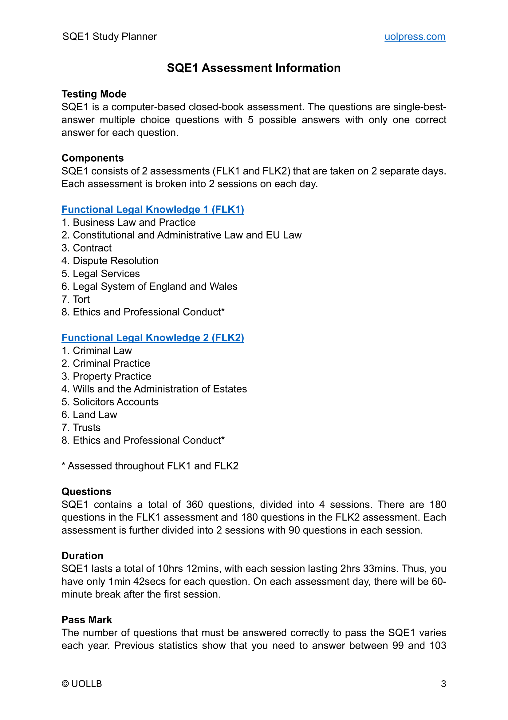 SQE1 Study Planner