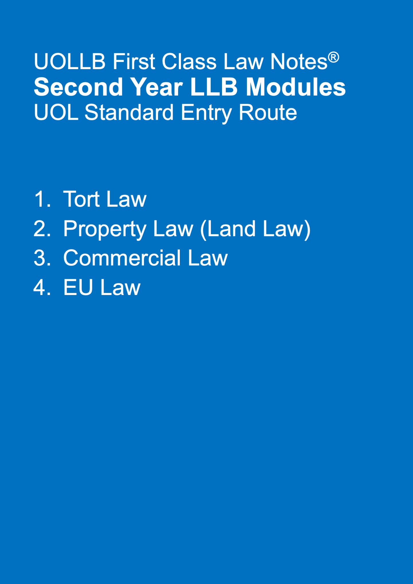 Second Year LLB Modules Standard Entry Route